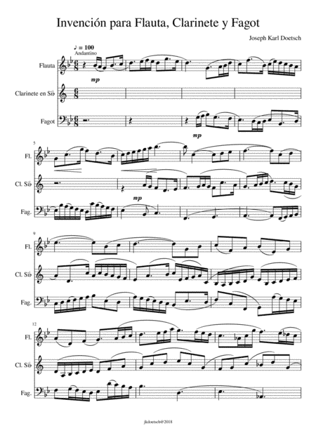 INVENCIÓN PARA FLAUTA, CLARINETE Y FAGOT