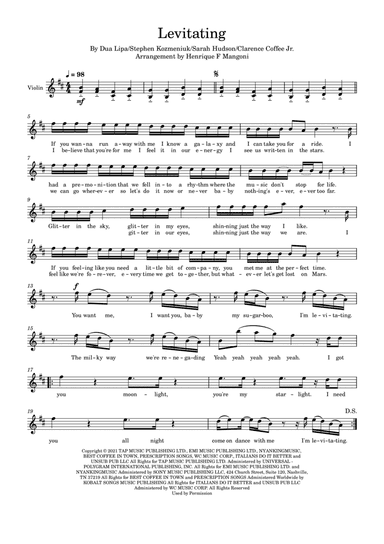 Levitating (arr. Henrique F Mangoni)