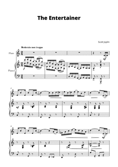 The Entertainer (for Flute and Piano) (arr. Cadenza Editions)