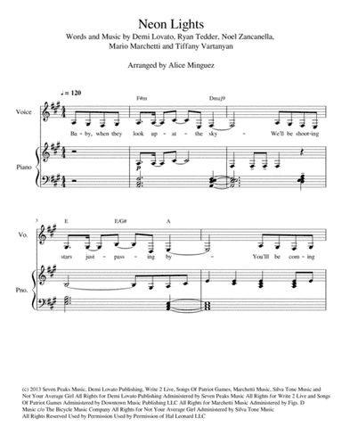 Neon Lights (arr. Alice Minguez)