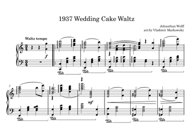 1937 Wedding Cake Waltz (arr. Vladimir Markowsky)