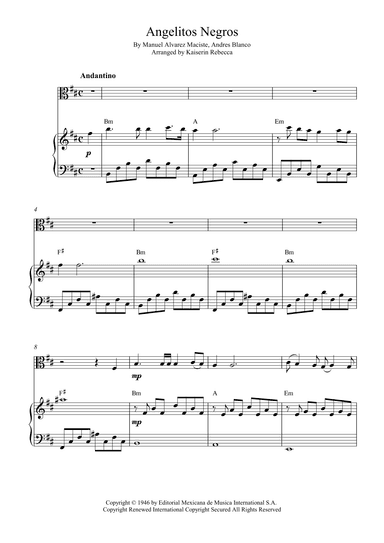 Angelitos Negros (arr. Kaiserin Rebecca)