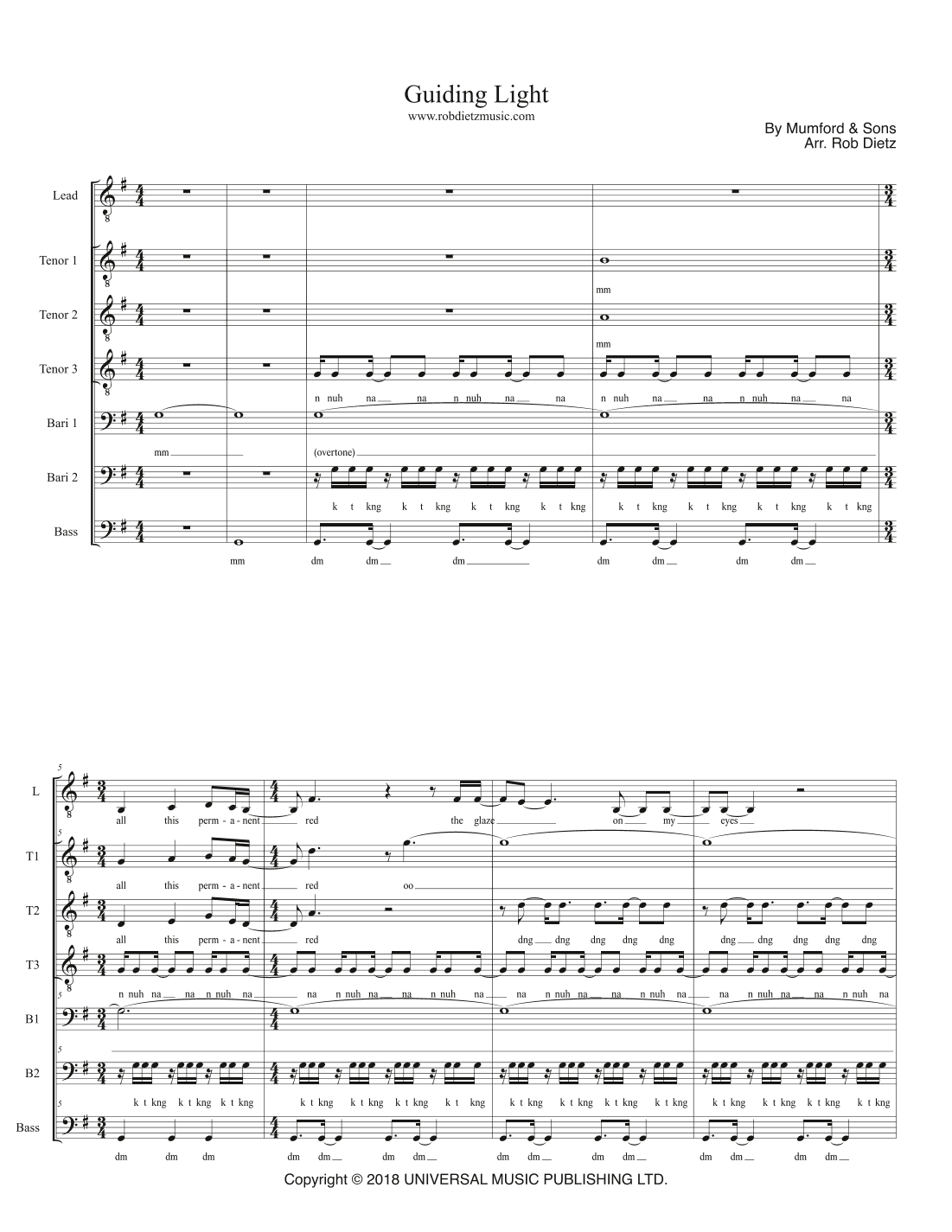 Guiding Light (arr. Rob Dietz)