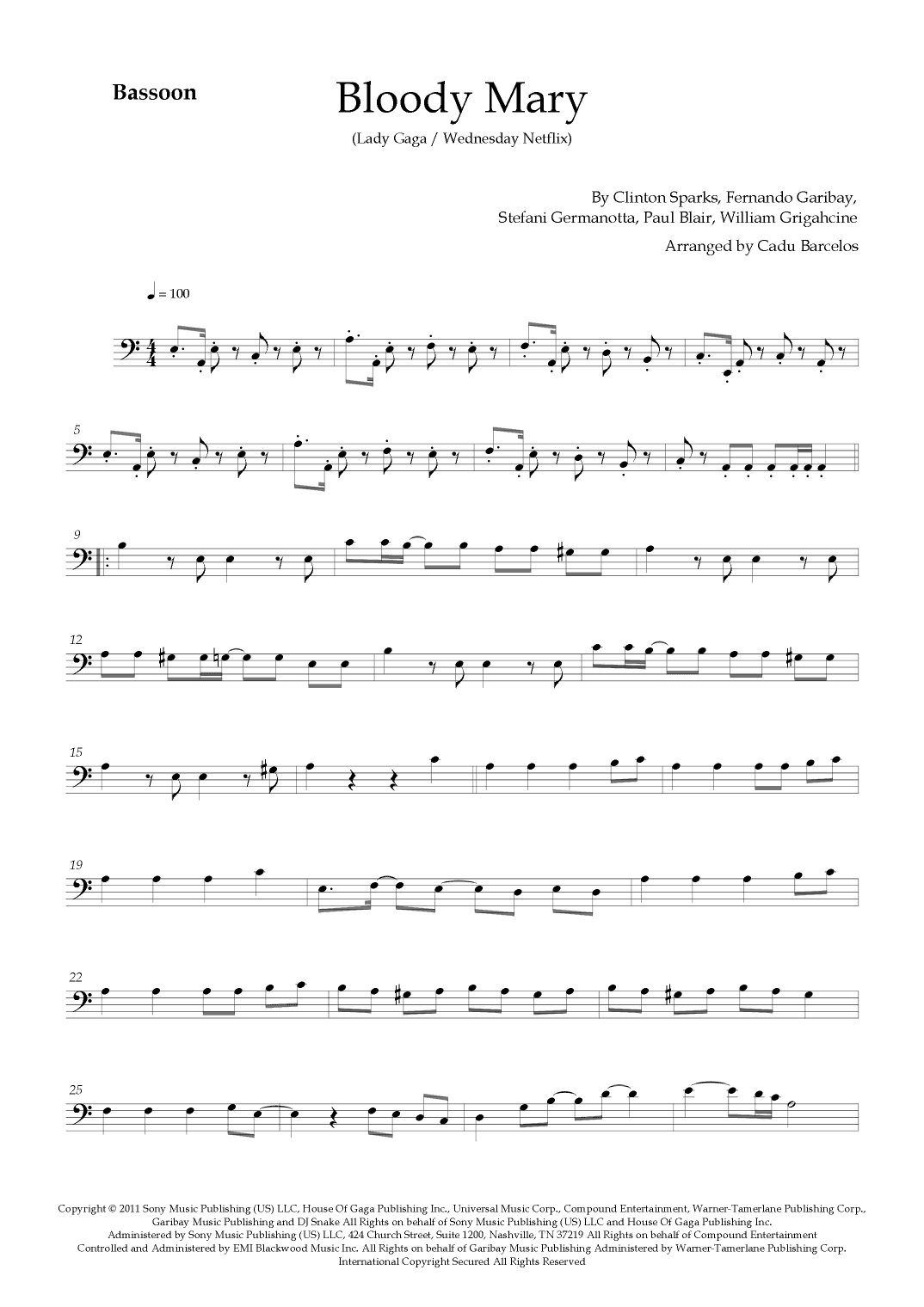 Bloody Mary (arr. Cadu Barcelos)