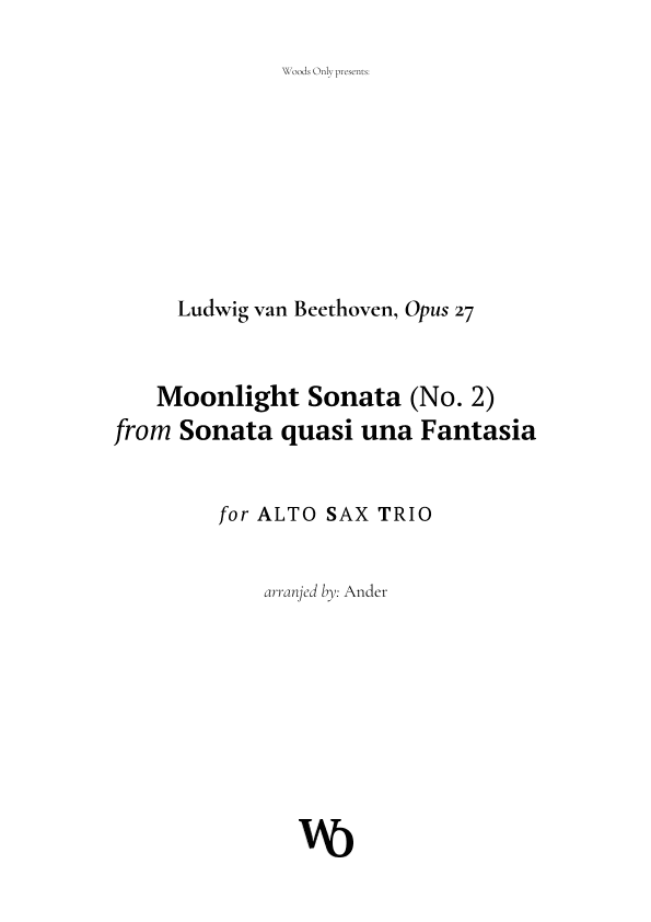 Moonlight Sonata by Beethoven for Alto Sax Trio (arr. Ander)