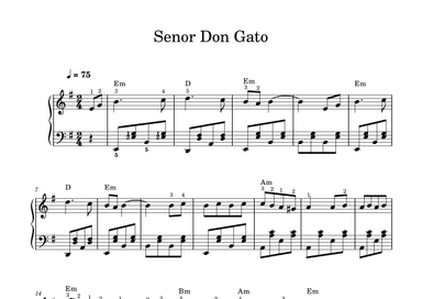 Senor Don Gato - piano (arr. Piano eTutor app)