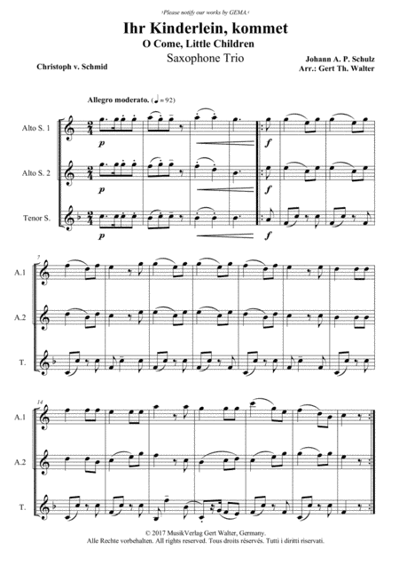 O Come, Little Children (arr. Gert Th. Walter)