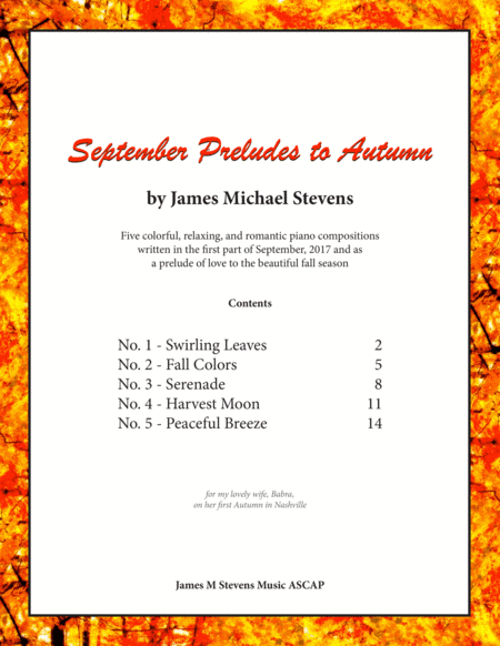September Preludes to Autumn, No. 1-5 (Romantic Piano)
