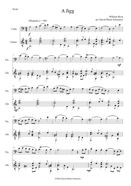 Byrd's Jigg for cello and guitar (arr. David Warin Solomons)
