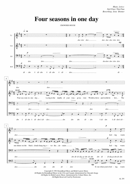 Four Seasons In One Day (arr. Jetse Bremer)