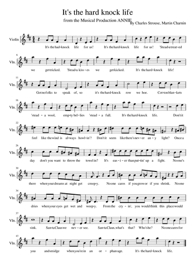 It's The Hard-knock Life (arr. Manuela Cabral)