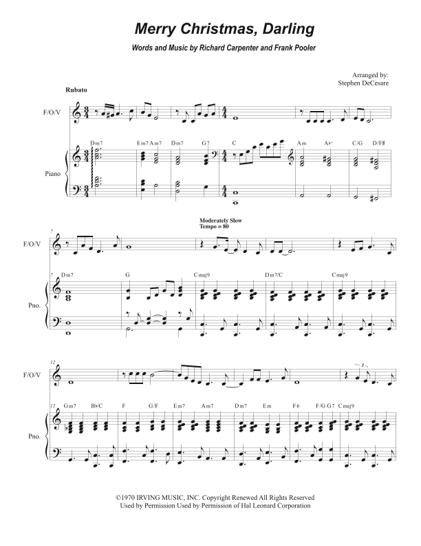 Merry Christmas, Darling (arr. Stephen DeCesare)