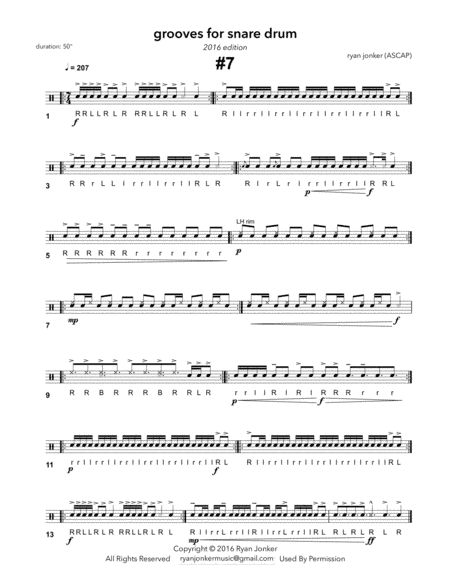 Groove #7 for Snare Drum