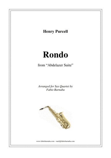 Rondo from Purcell's "Abdelazer Suite" - for Sax Quartet (arr. Fabio Barnaba)