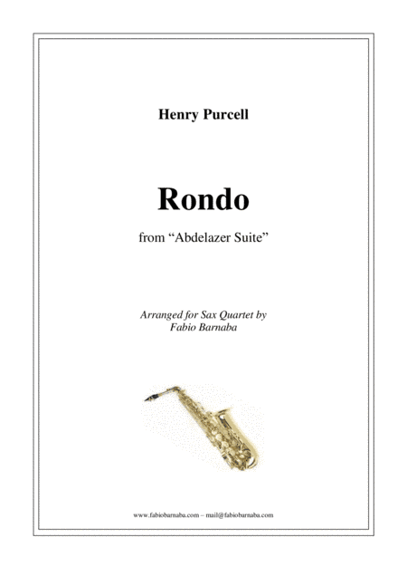 Rondo from Purcell's "Abdelazer Suite" - for Sax Quartet (arr. Fabio Barnaba)