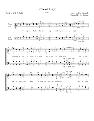 School Days (arr. Arranged by Jim Shubert)