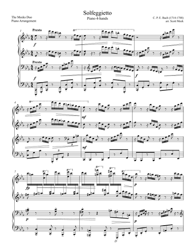 Solfegietto/Solfeggio in c minor (arr. Scott Meek)