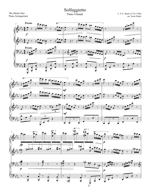 Solfegietto/Solfeggio in c minor (arr. Scott Meek)