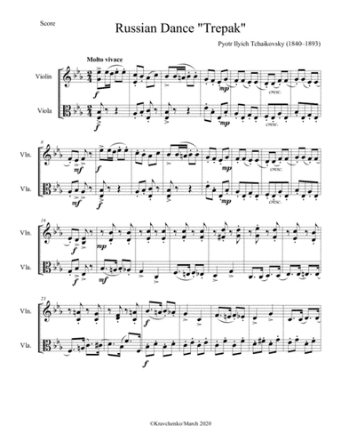 Pyotr Tchaikovsky - Russian Dance "Trepak" (Nutcracker ballet) arr. for string duo (arr. Maksym Kravchenko)