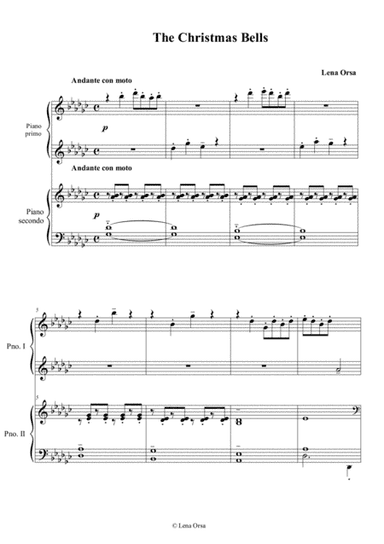 Christmas Bells for Piano 4 Hands