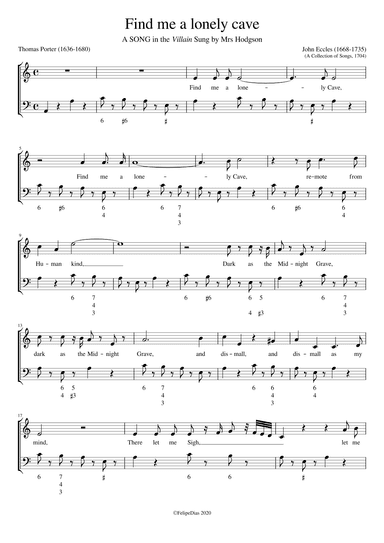 Find me a lonely cave (arr. Early Music Scores)