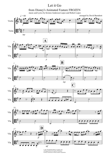 Let It Go (from Frozen) (arr. David Burndrett)