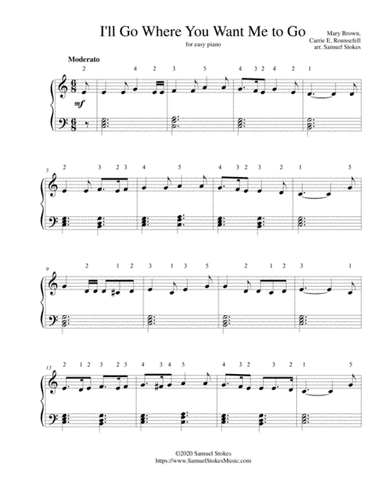 I'll Go Where You Want Me to Go - for easy piano (arr. Samuel Stokes)