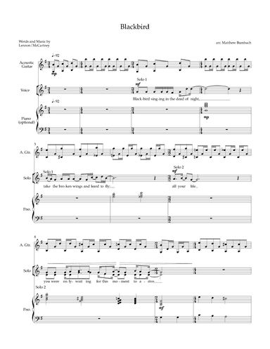 Blackbird (arr. Matthew Bumbach)