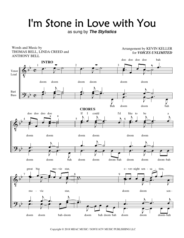 I'm Stone In Love With  You (arr. Kevin Keller)
