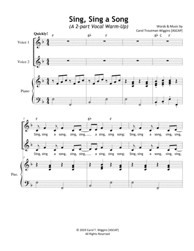 Sing, Sing a Song (A 2-Part Vocal Warm-Up)