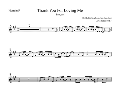 Thank You For Loving Me (arr. Fabio Britto)