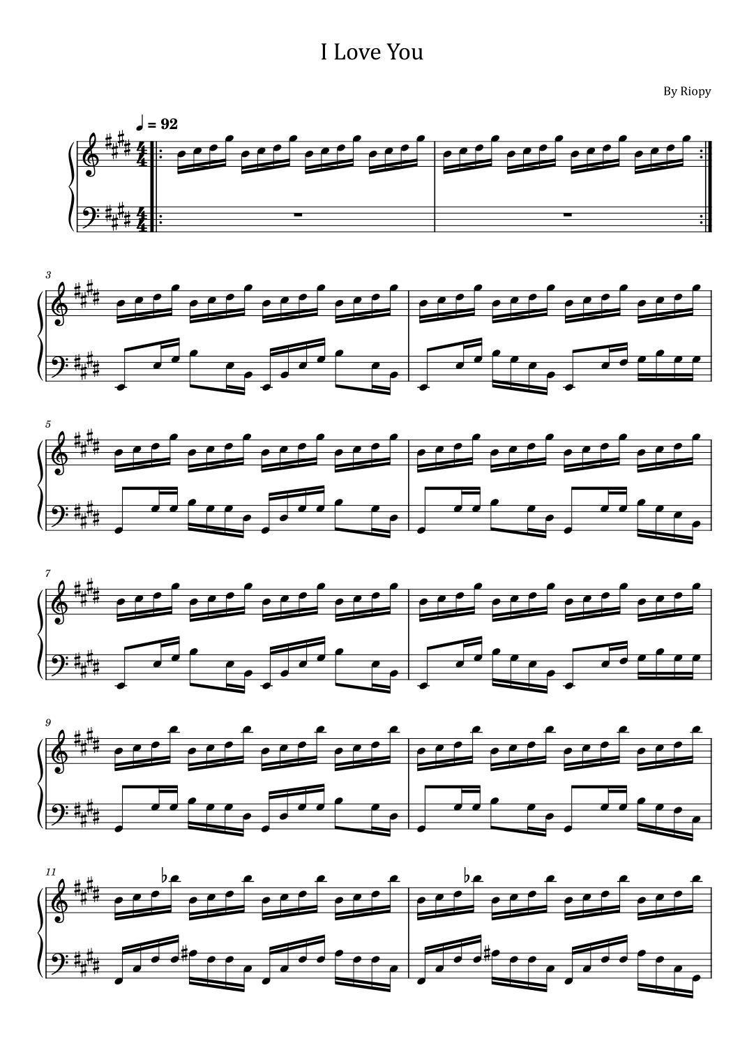 I Love You (arr. poon)