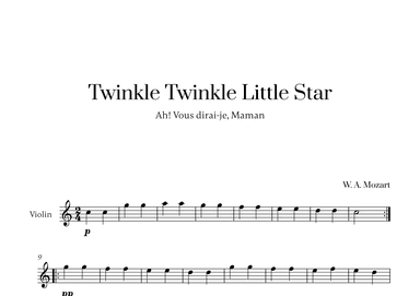 W. A. Mozart - Twinkle Twinkle Little Star for Violin Solo (arr. Cadenza Editions)