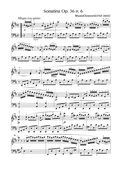 Sonatina in D major, Op 36 No 6 (arr. Adrienne Low)