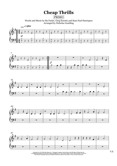 Cheap Thrills (arr. Nicholas Goulding)
