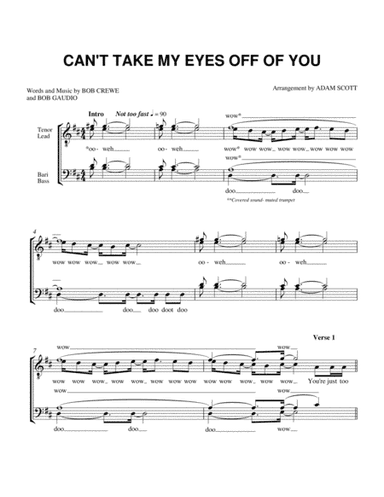Can't Take My Eyes Off Of You (arr. Ad)