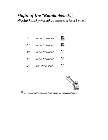 The Flight of the "Bumblebeasts" for Trombone Quintet (arr. Neal Bennet)