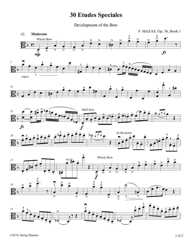 Mazas, Etudes for Viola Op 36, Book 1, No.02 (arr. String Masters)