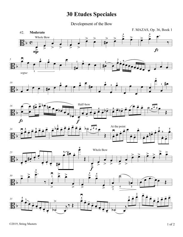 Mazas, Etudes for Viola Op 36, Book 1, No.02 (arr. String Masters)