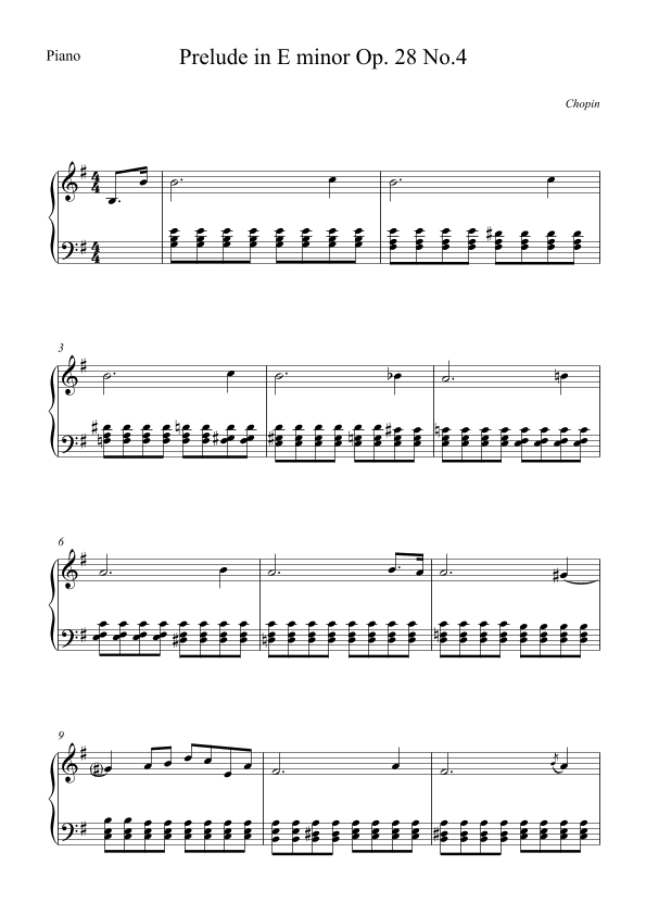 Prelude in E minor Op. 28 No.4 - Chopin (arr. Wesley S. SIlva)