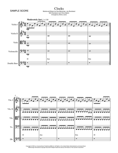 Clocks (arr. Sherry Lewis)