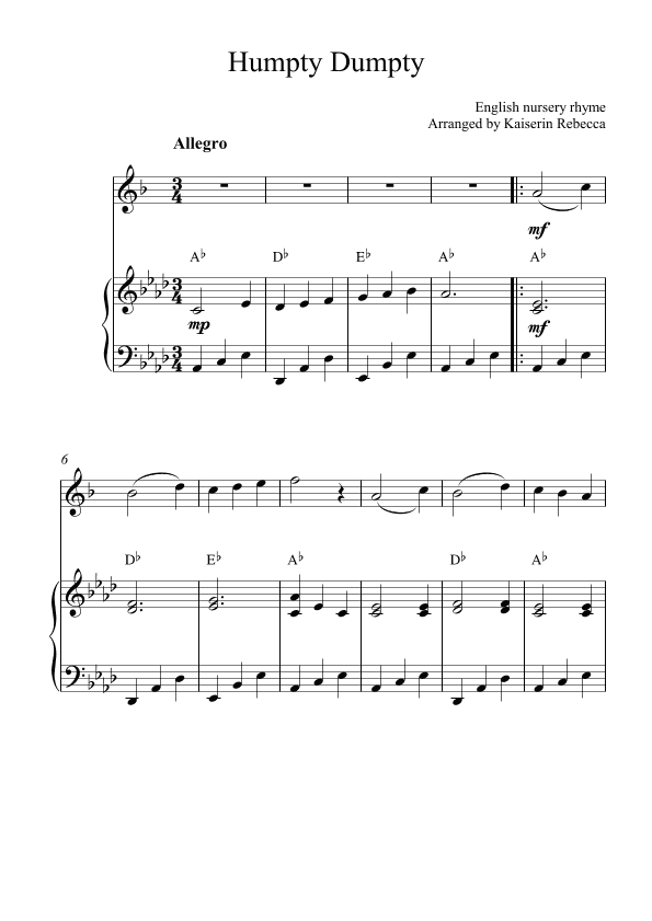 Humpty Dumpty (arr. Kaiserin Rebecca)