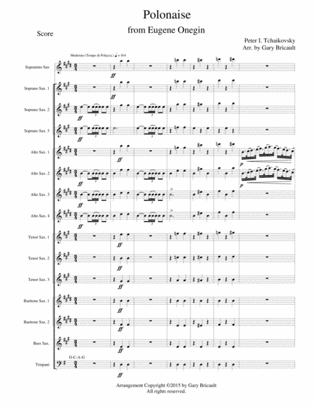 Eugene Onegin, Polonaise from Act III (arr. Gary Bricault)