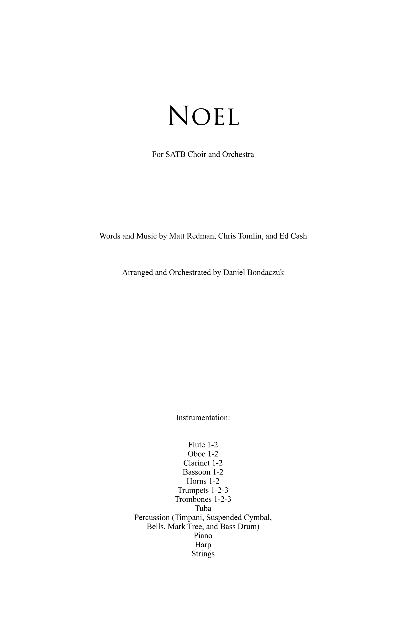 Noel (arr. Daniel Bondaczuk)