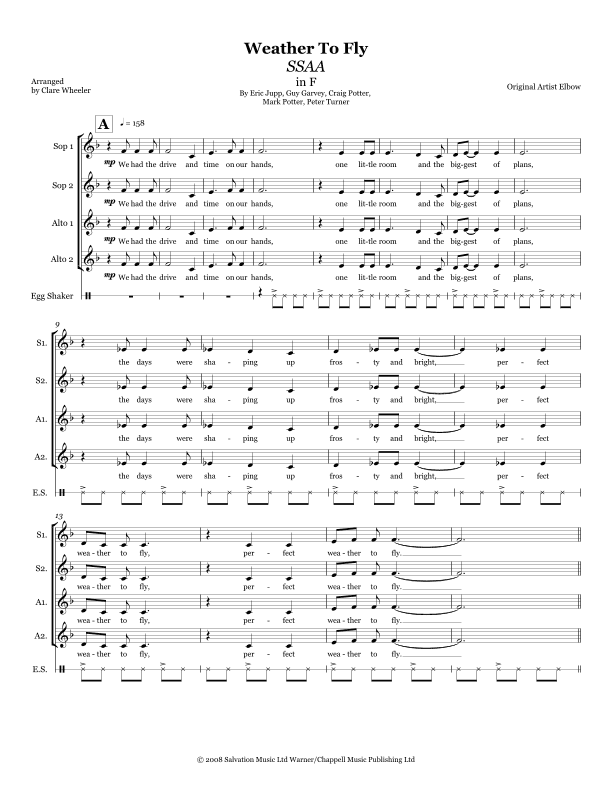 Weather To Fly (arr. Clare Wheeler)