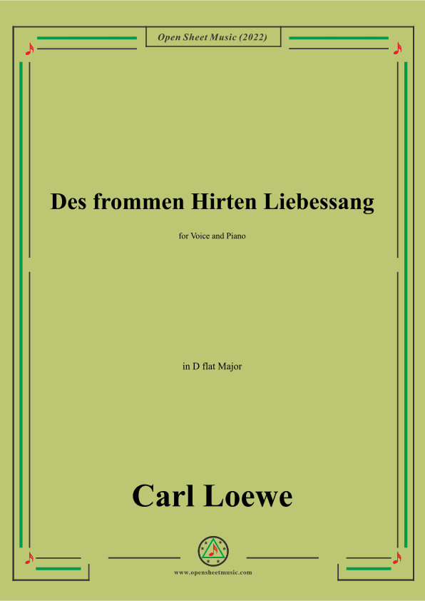 Loewe-Des frommen Hirten Liebessang,in D flat Major (arr. OSM Press)