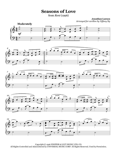 Seasons Of Love (arr. Tiffany Ng)