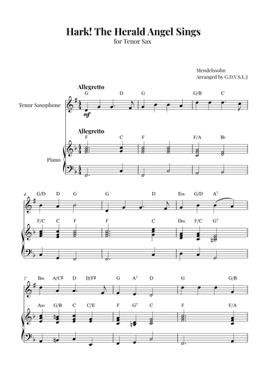 Hark! The Herald Angel Sings (arr. G.D.V.S.L.J)