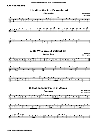 16 Favourite Hymns Vol.2 for solo Alto Saxophone (arr. David McKeown)