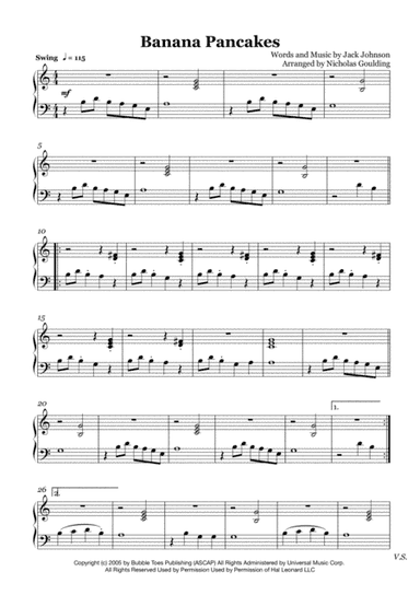 Banana Pancakes (arr. Nicholas Goulding)